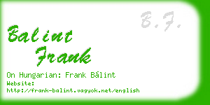 balint frank business card